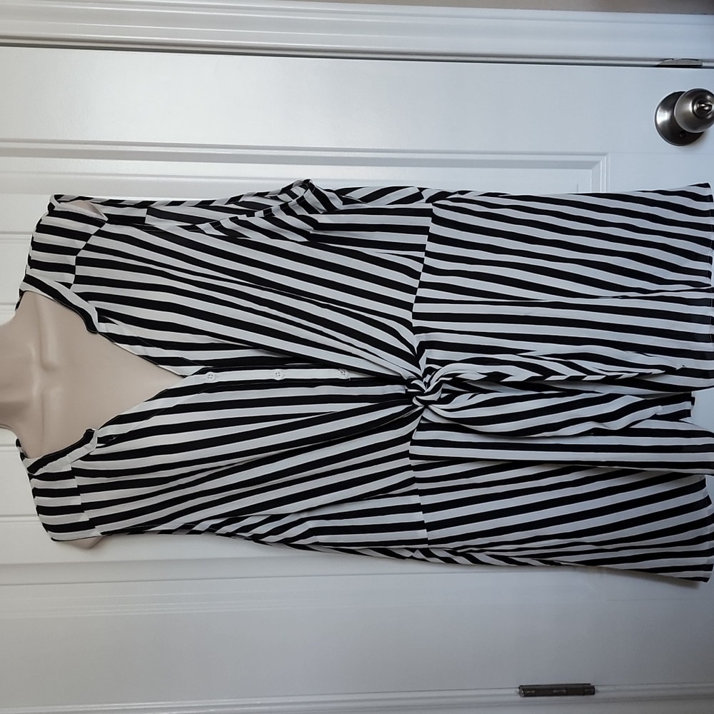 Torrid Black & White Stripe Blouse